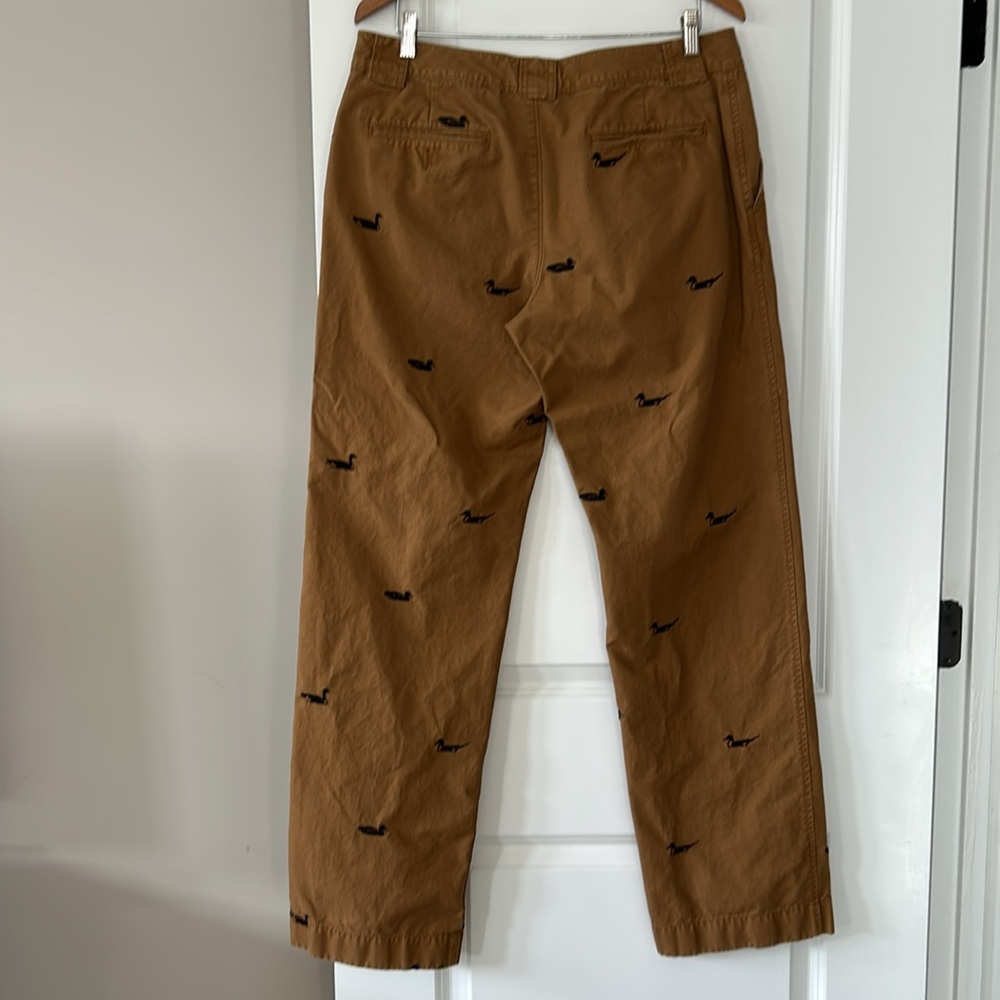 L.L. Bean Cognac Brown Chinos Pants w Ducks Embroidery Size 35 34 RARE FIND! - Picture 10 of 13